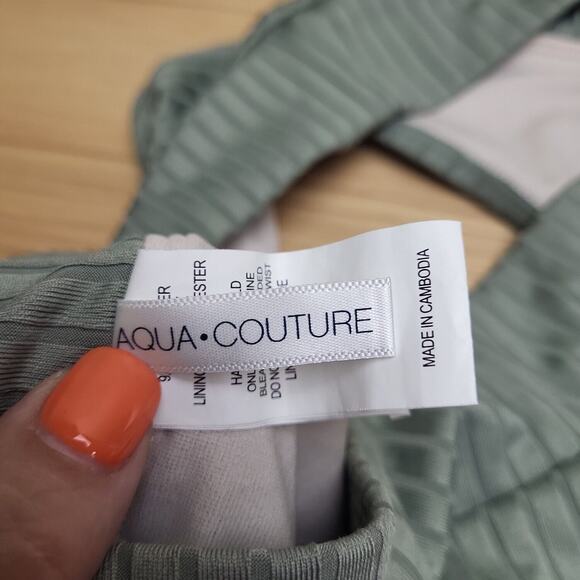 Aqua Couture Womens Olive Adjustable Strap Two Piece Bikini Set Size Medium - Picture 6 of 9